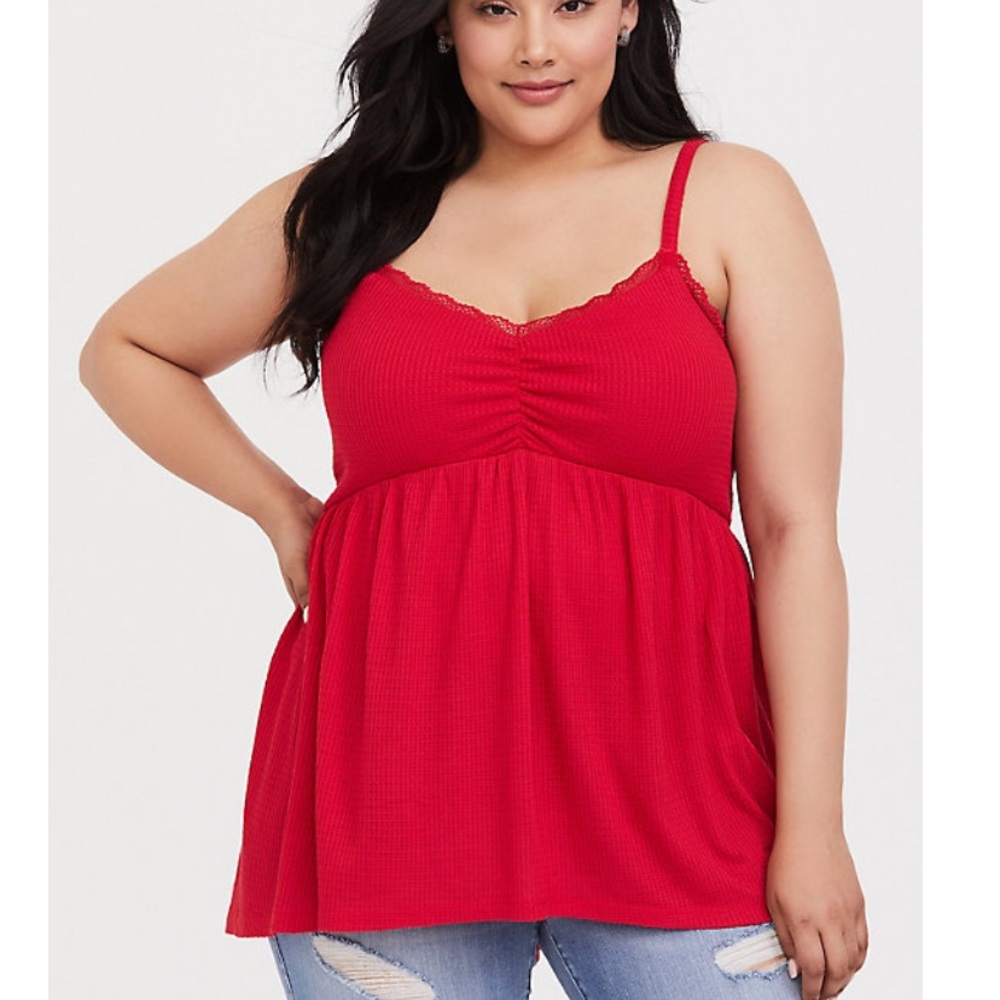 Torrid red waffle knit babydoll size 1